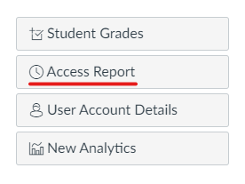 Screenshot of the Access Report button in Canvas